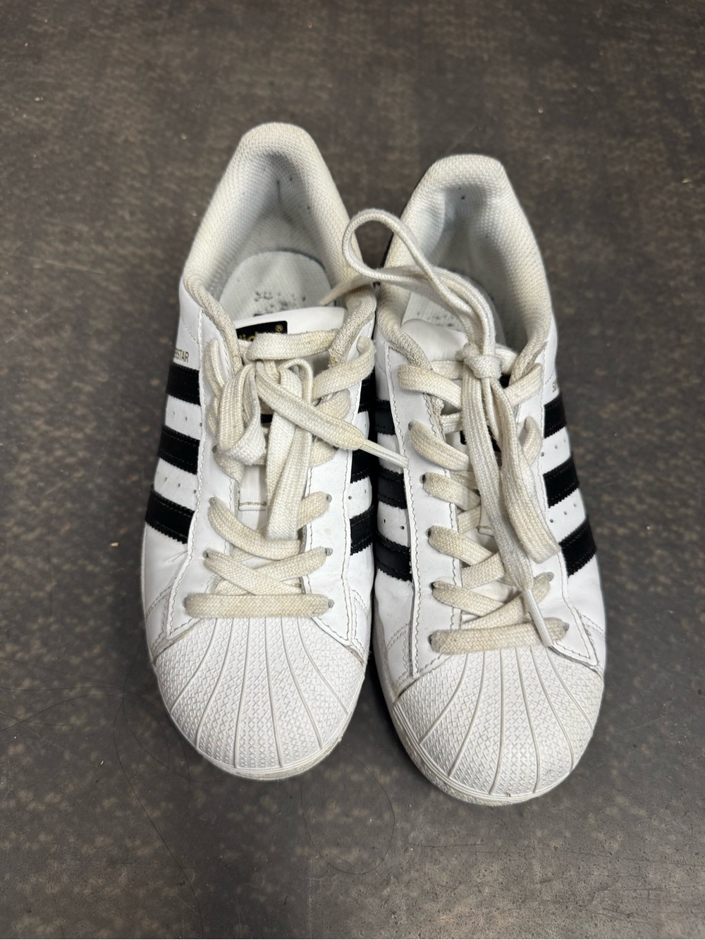 adidas White and Black Classic Shell-Toe Sneakers
